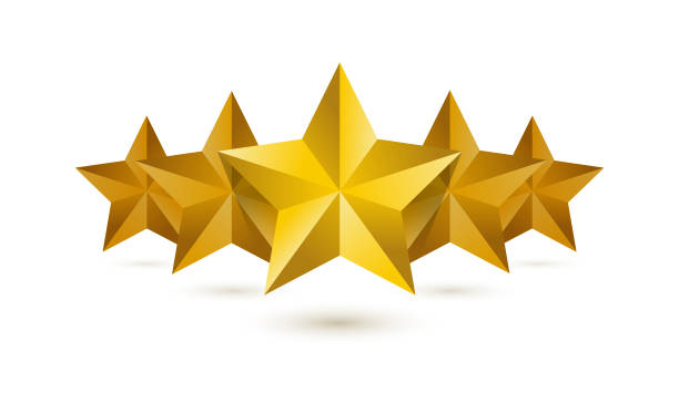 Five golden rating star vector illustration on white background - SMS Appliances